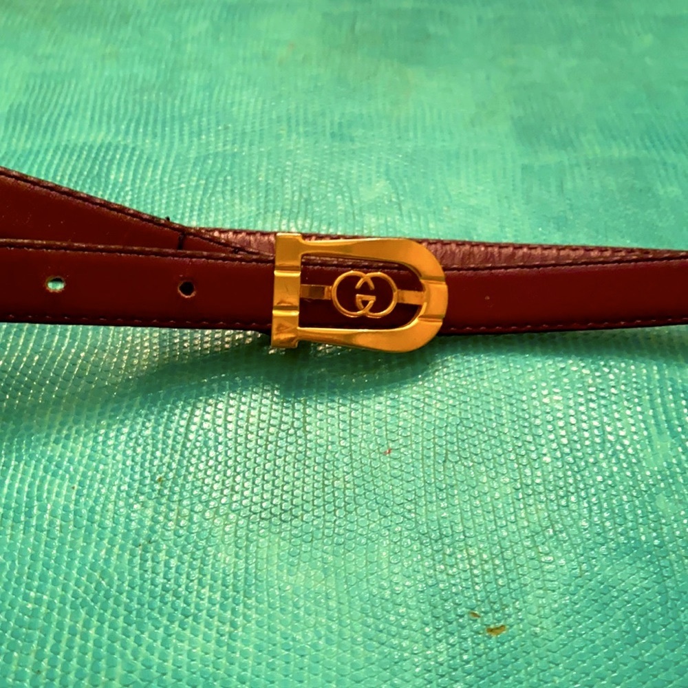 Beautiful Burgundy Gucci Belt, 32 1/4 L, 3/4 W